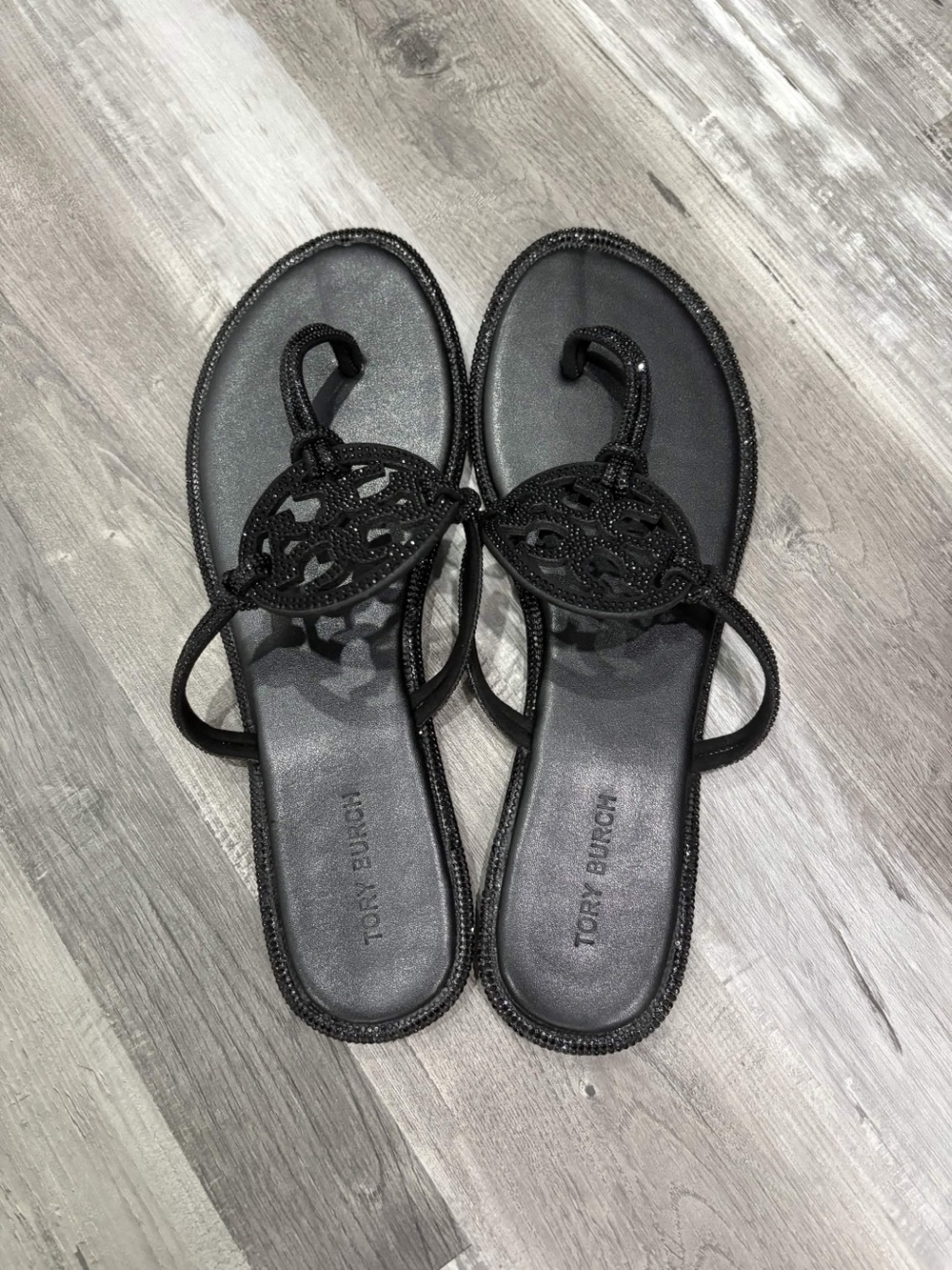 Tory Burch Black Jeweled Sandals Eu Size 43 - Picture 4 of 4